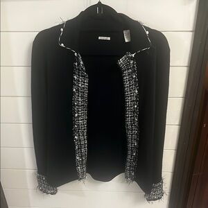 Women's Black Tweed Trim Jacket